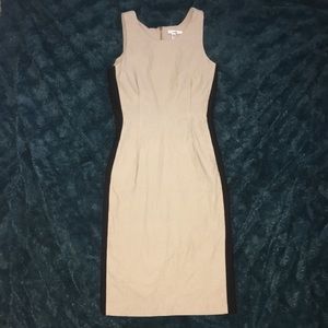 Black & Khaki Dress With Removable Belt